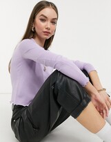 Thumbnail for your product : Gianni Feraud lettuce hem cropped jumper in purple