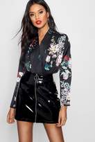 Thumbnail for your product : boohoo Floral Plunge Wrap Bodysuit