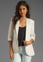 Thumbnail for your product : Central Park West Durham Linen Elbow Sleeve Blazer