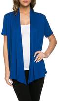 Thumbnail for your product : Ami 12 Basic Solid Short Sleeve Open Front Cardigan