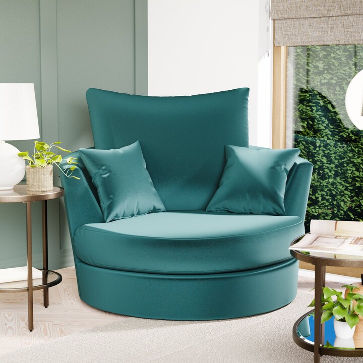 Dunelm Blake Opulent Velvet Swivel Chair Opulent Velvet Teal ShopStyle Armchairs & Recliners