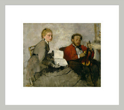 Red Barrel Studio Violinist and Young Woman by Edgar Degas -Framed Giclee Print
