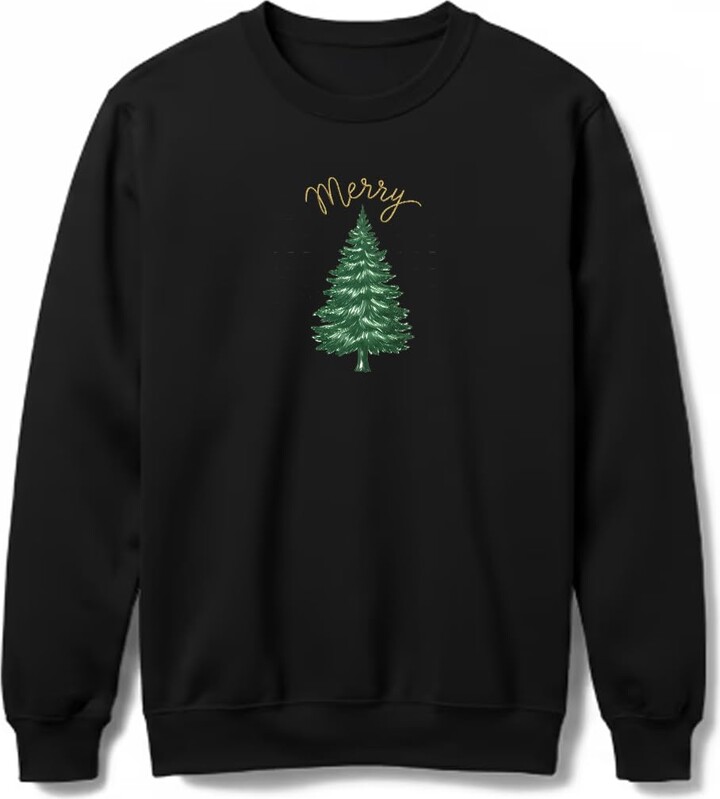 MamaEra Festive White Christmas Embroidered Sweatshirt | Cozy Simple Merry Pullover | Premium Holiday Crewneck Jumper