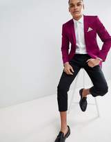 Thumbnail for your product : ASOS Design Super Skinny Blazer In Raspberry Cotton Sateen