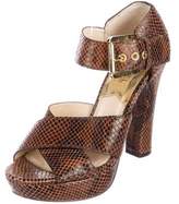 Thumbnail for your product : MICHAEL Michael Kors Embossed Leather Sandals