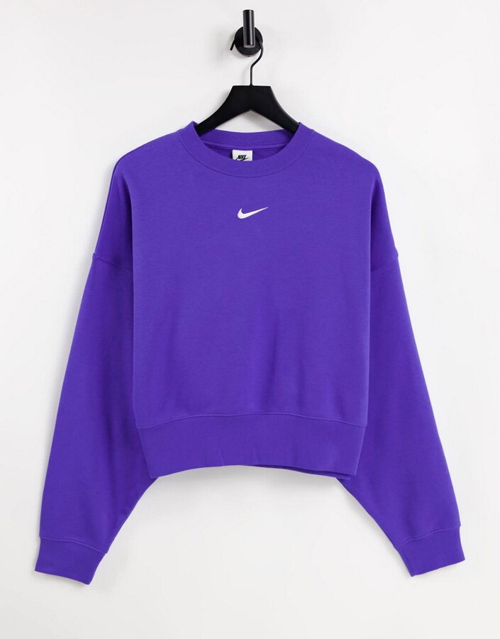 Nike Trend Fleece cropped crew neck sweatshirt in blue - ShopStyle  Activewear Tops
