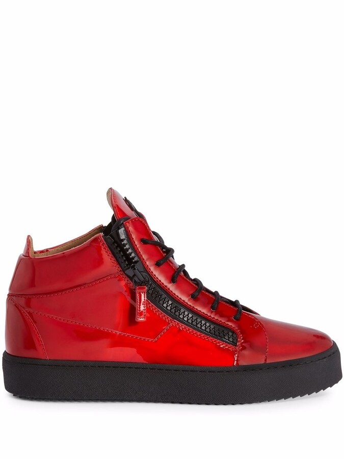 red giuseppe trainers