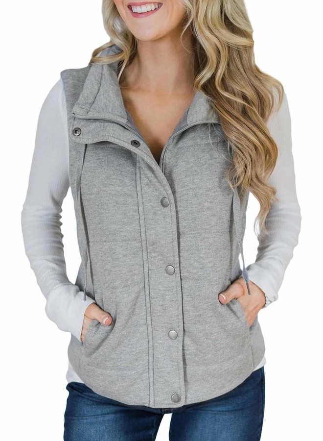 GOSOPIN Women Casual Vest Gilet Jacket with Pockets Lightweight Warm