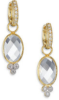 Thumbnail for your product : Jude Frances Provence White Topaz, Diamond & 18K Yellow Gold Oval Earring Charms