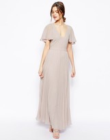 Thumbnail for your product : ASOS Ruffle Sleeve Pleated Maxi Dress