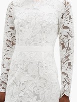 Thumbnail for your product : Self-Portrait Tiered Floral-embroidered Tulle Gown - White