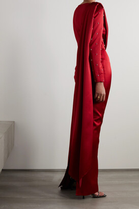 Rasario Draped Crystal-embellished Hammered-satin Gown - FR34 - ShopStyle  Evening Dresses