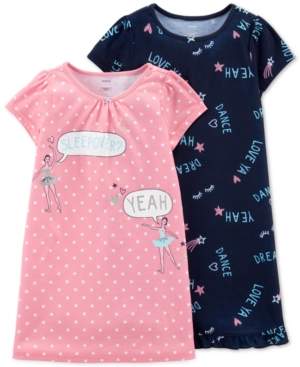 Carter's Little & Big Girls 2-Pack Printed Nightgowns