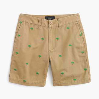 J.Crew Boyfriend chino short with embroidered palm trees