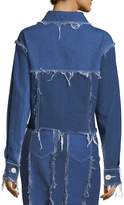 Thumbnail for your product : REJINA PYO Tessa Button-Front Frayed Denim Jacket