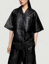 Thumbnail for your product : Topshop Boutique short-sleeved leather shirt