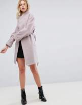Thumbnail for your product : ASOS Design Textured Throw on Coat-Pink