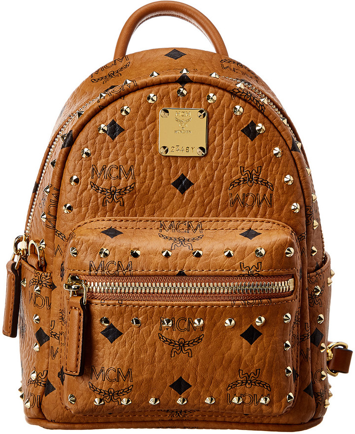 mcm stark logo visetos backpack
