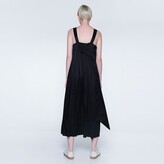 Thumbnail for your product : SALIENT LABEL - Mizuki Pleated Long Strap Midi Dress In Obsidian