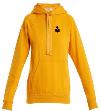 Etoile Isabel Marant Malibu Flocked Logo Cotton Blend Hooded Sweatshirt - Womens - Yellow