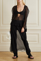 Thumbnail for your product : CHRISTOPHER ESBER Ruffled Silk-georgette Maxi Dress - Black