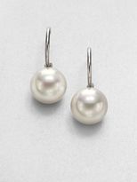 Thumbnail for your product : Majorica 14MM White Pearl Hoop Earrings