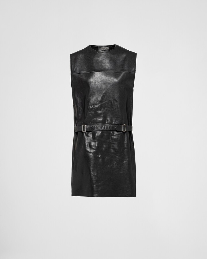 Prada Leather Dress ShopStyle