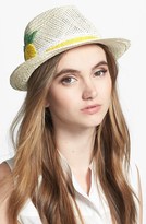 Thumbnail for your product : Kate Spade Lemon Embroidered Straw Fedora