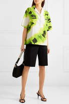 Thumbnail for your product : Prada Tie-dyed Cotton-poplin Shirt - Green