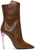 Thumbnail for your product : Saint Laurent Brown Metallic Heel Freja Boots
