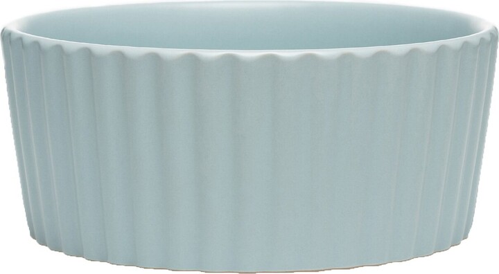 Waggo Ripple Ceramic Dog Bowl, Cloud, 8-cup