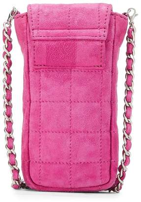 Chanel Pink Quilted Suede Reissue Phone Holder