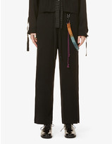 Thumbnail for your product : Song For The Mute High-rise wide-leg crepe trousers