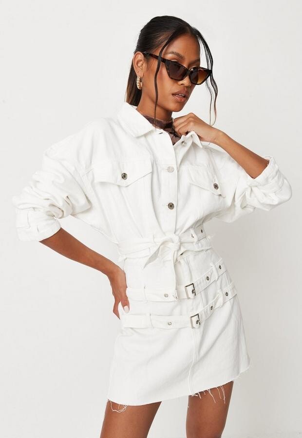 white cut off denim jacket