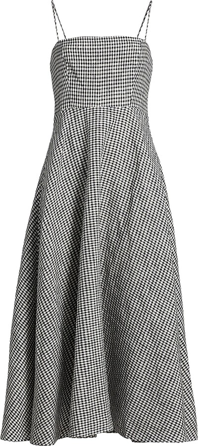 Reformation Women's Monette Linen Midi-Dress - Remy Check - Size 0