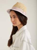 Thumbnail for your product : Federica Moretti Dia Gingham Brim Straw Hat - Womens - Pink Multi