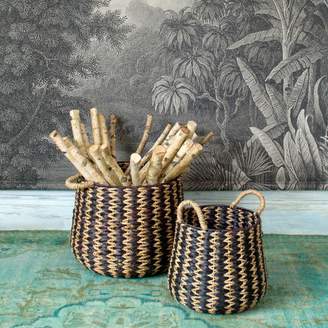 Graham and Green Set Of Two Arrow Weave Baskets