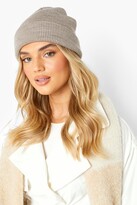 Thumbnail for your product : boohoo Basic Sand Ribbed Beanie