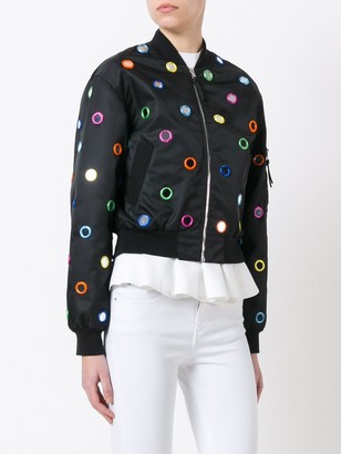 Moschino mirror embroidered bomber jacket