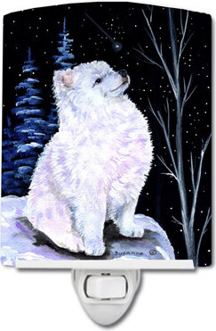 Starry American Eskimo Ceramic Night Light