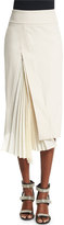 Thumbnail for your product : Brunello Cucinelli Accordion-Slit Pencil Skirt, Vanilla