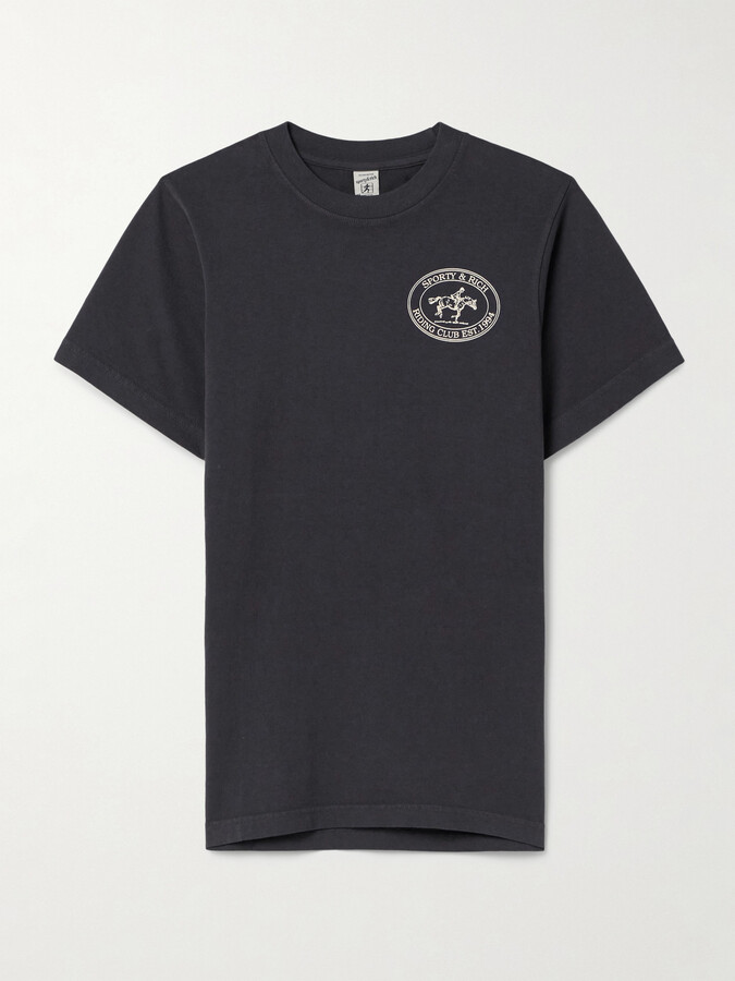 Sporty & Rich Printed Cotton-jersey T-shirt - Black