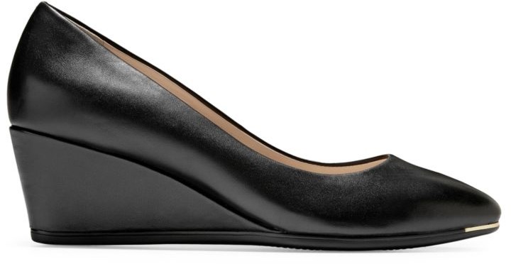 adair leather bow wedge