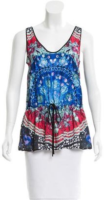 Clover Canyon Abstract Drawstring Top w/ Tags