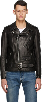 Schott Black Leather Biker Jacket