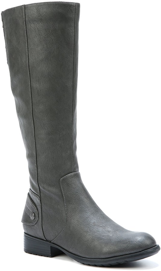 grey leather riding boots