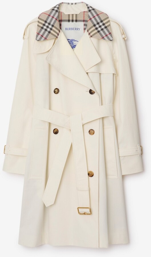 Burberry Mid-length Check Collar Castleford Trench Coat Size: 02