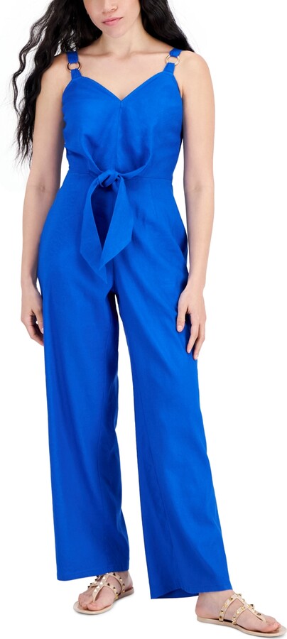 INC International Concepts Petite Tie-Front Jumpsuit, Created for Macy ...