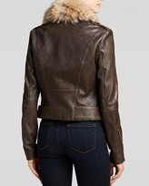 Thumbnail for your product : Andrew Marc New York 713 Andrew Marc Jacket - Beth Fur Collar Moto