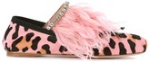 Thumbnail for your product : Miu Miu Feather-trimmed ballerinas